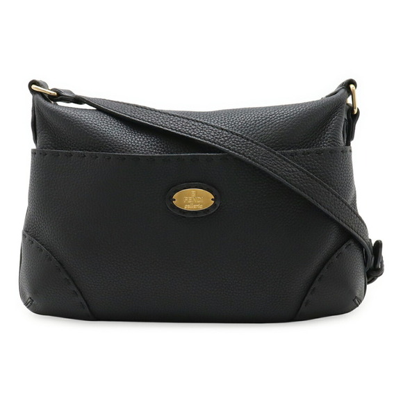 FENDI Black Leather Shoulder Bag - Picture 1 of 10